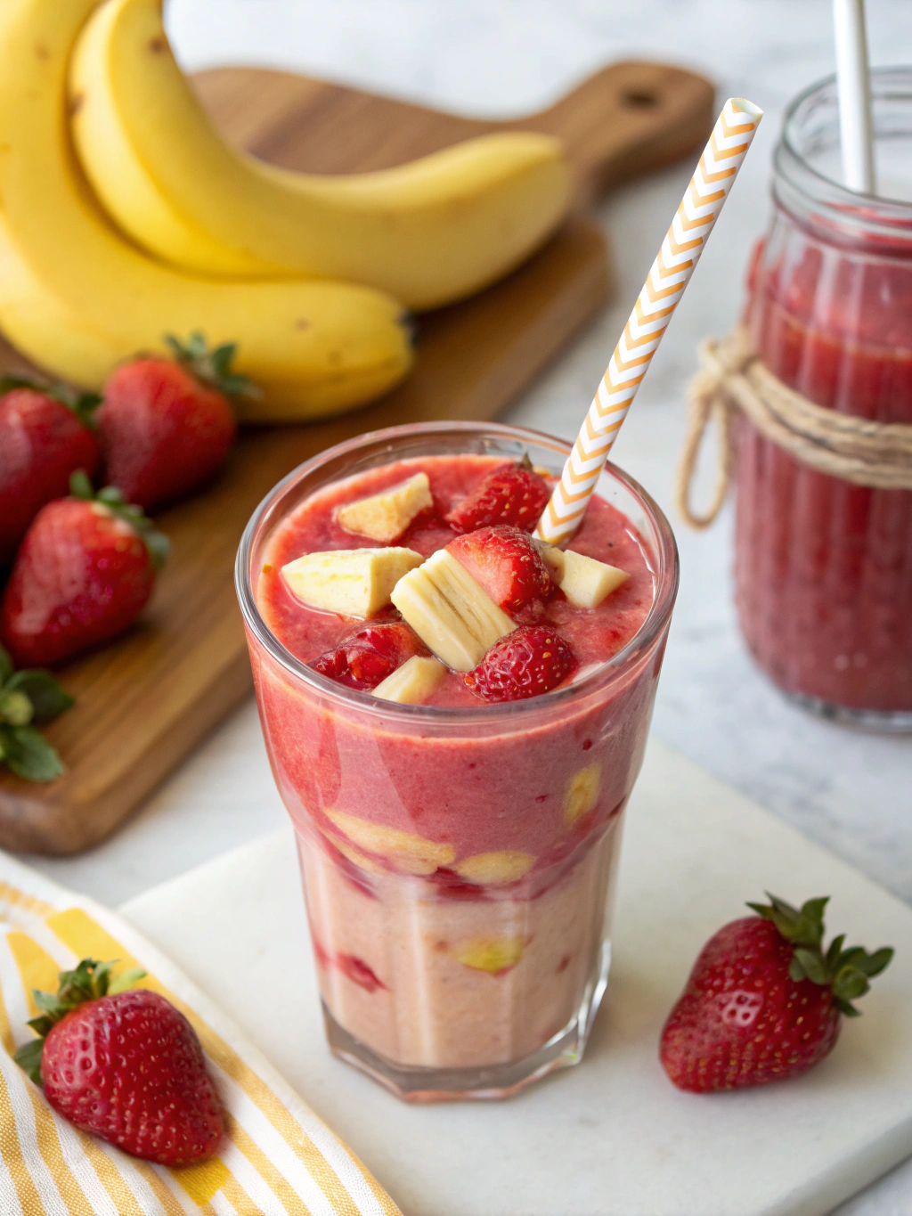 strawberry banana smoothie no yogurt ingredients