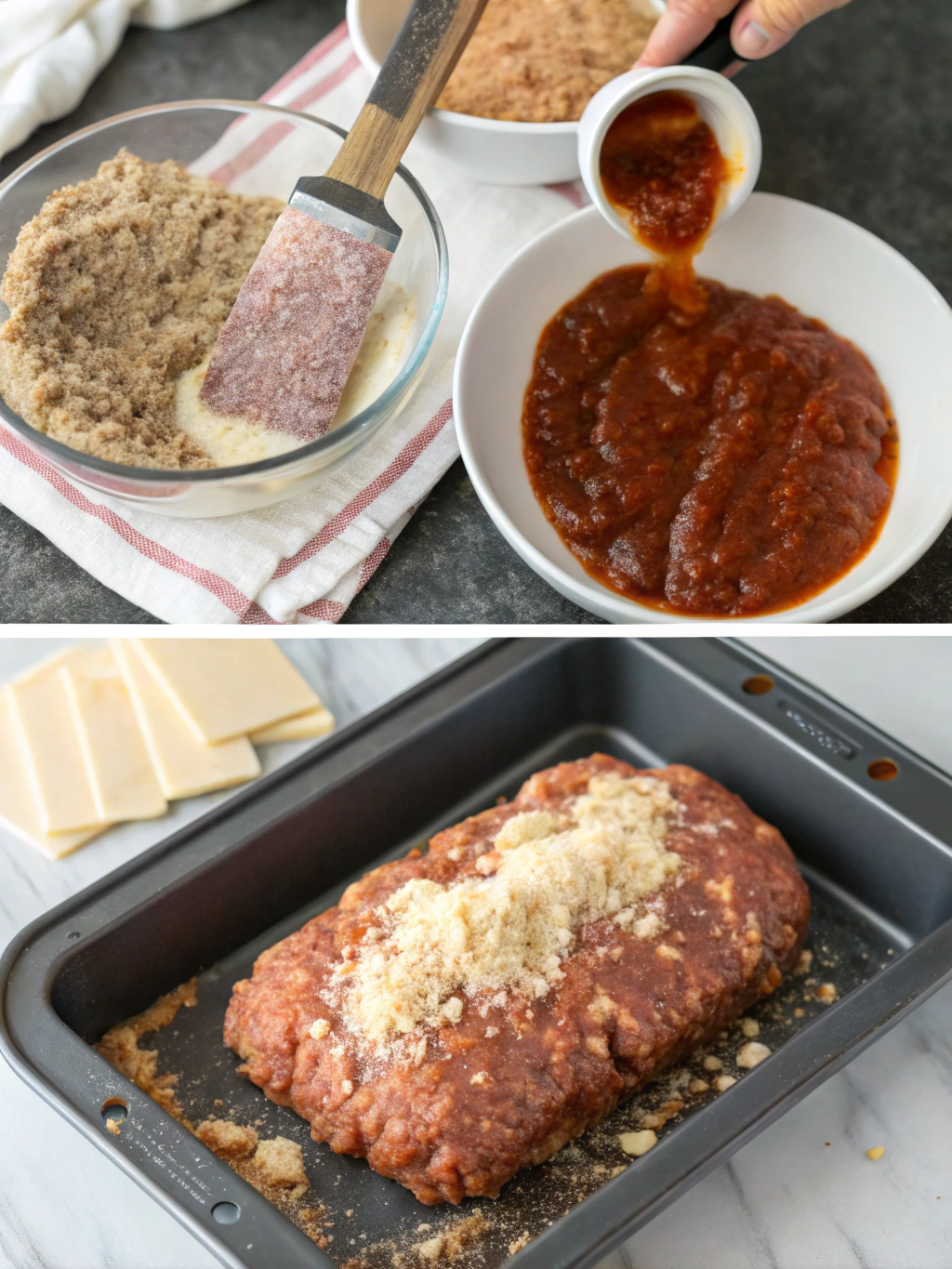 bbq turkey meatloaf preparing steps