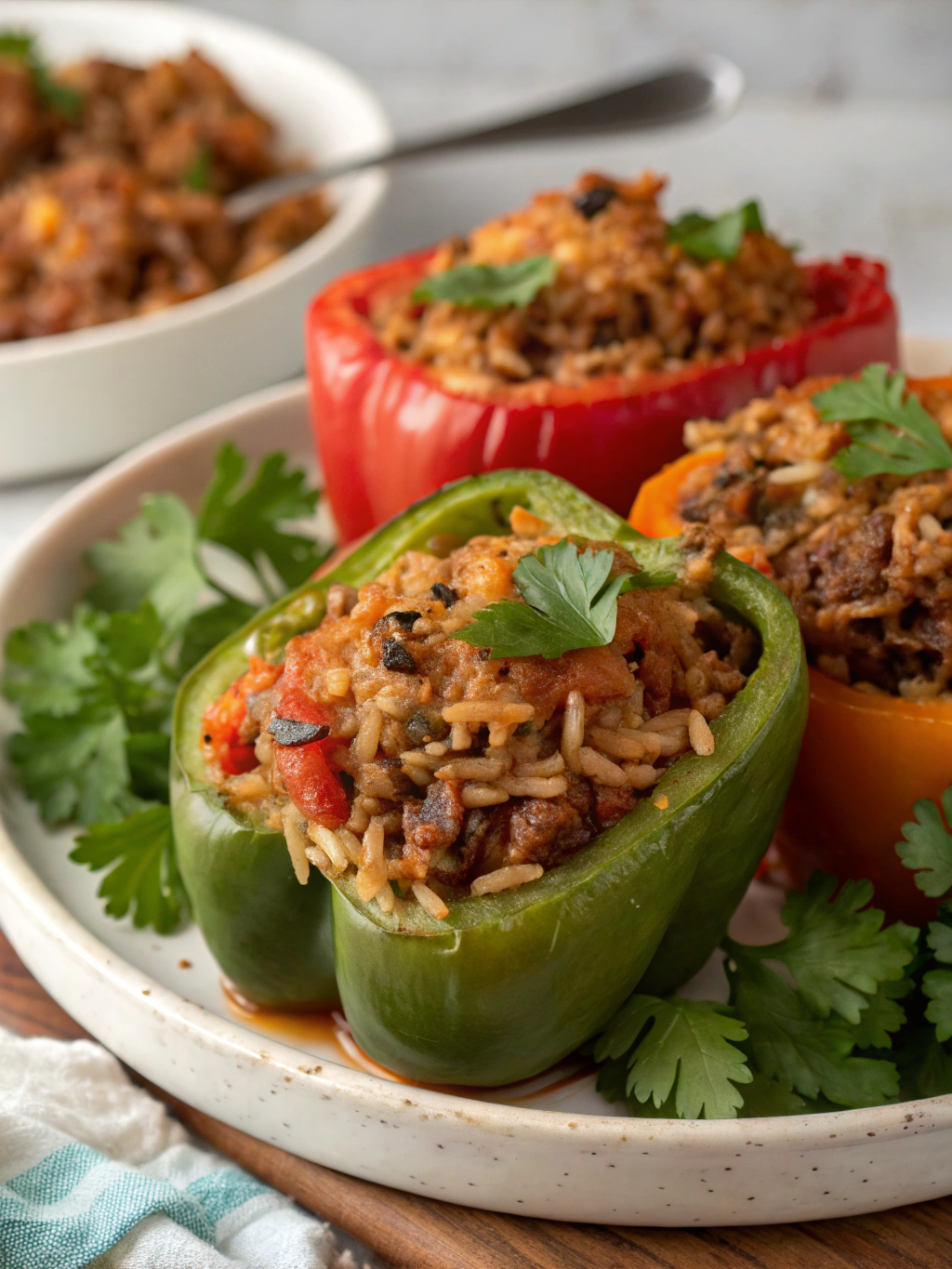 stuffed bell peppers with ground beef ingredients