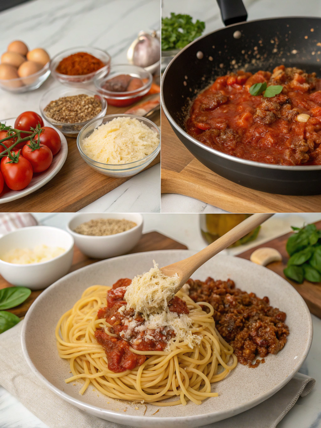 spaghetti bolognese recipe preparing steps