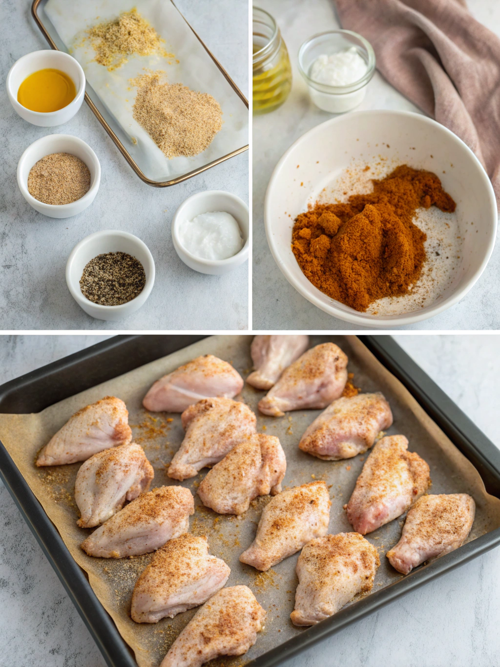 baked chicken wings preparing steps