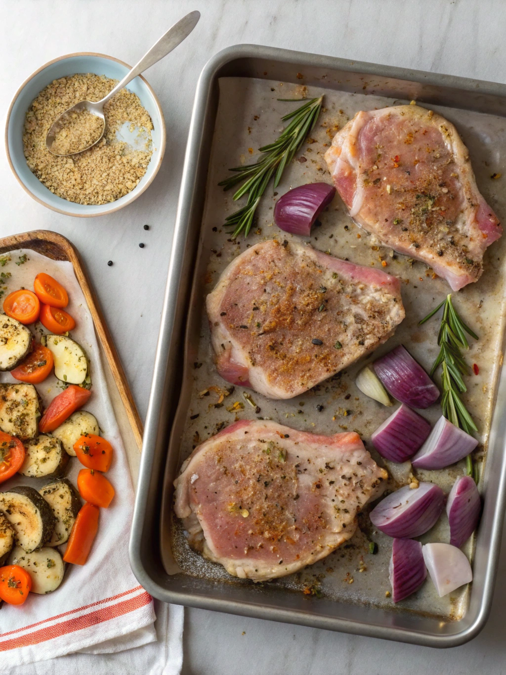 oven baked pork chops preparing steps