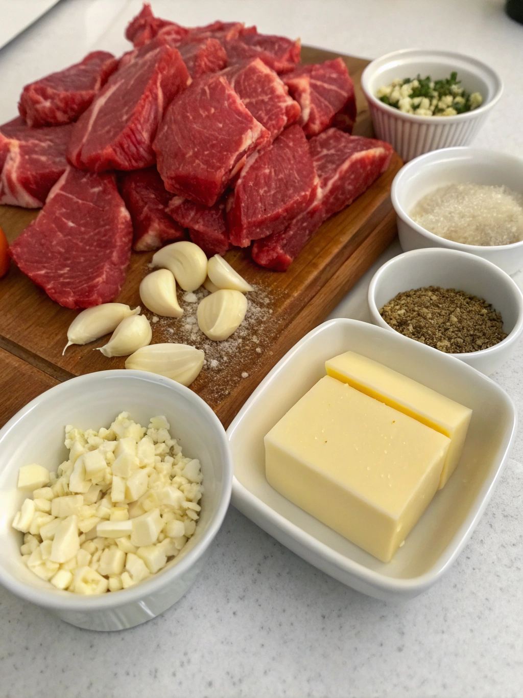 garlic butter steak bites ingredients