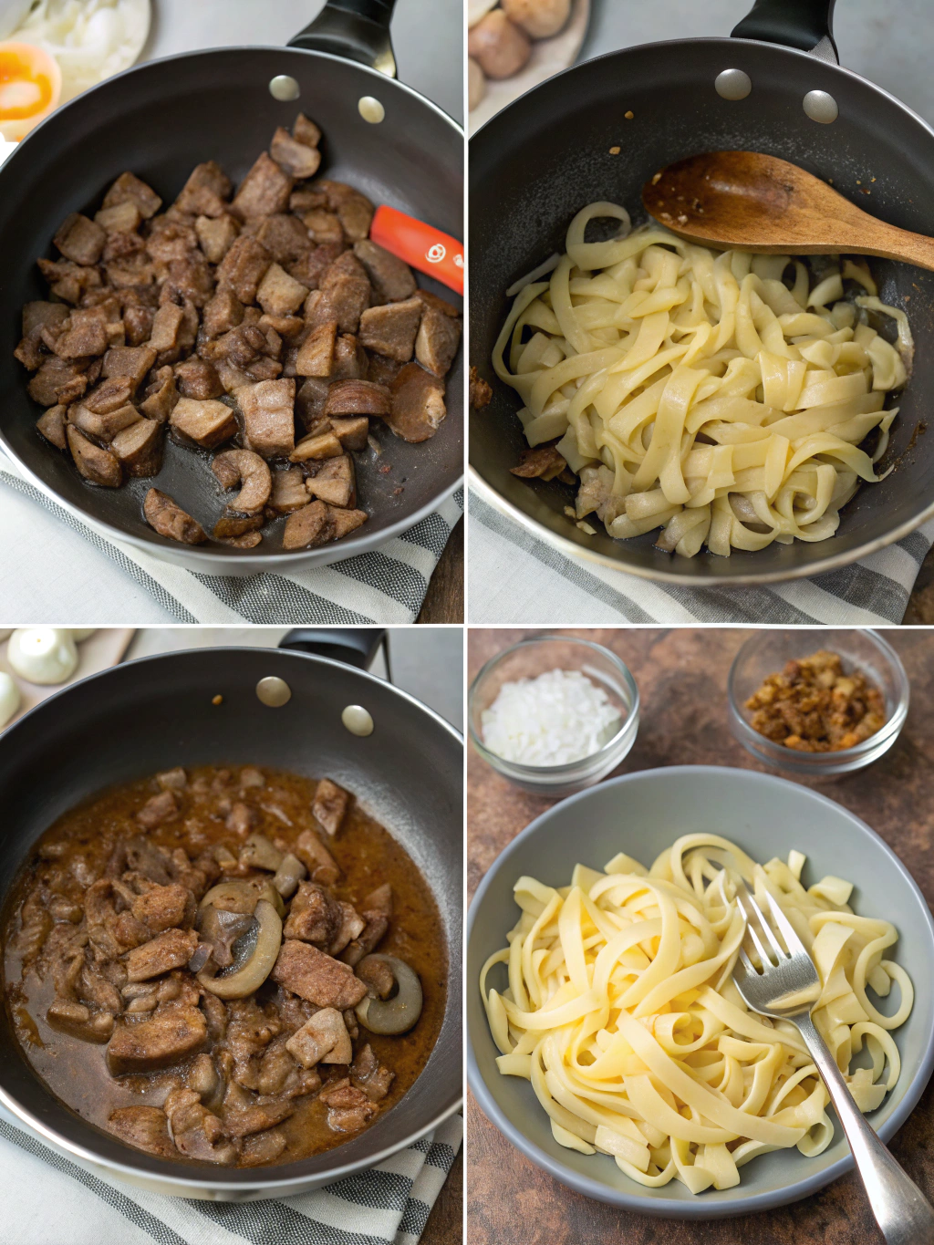 beef stroganoff recipe preparing steps
