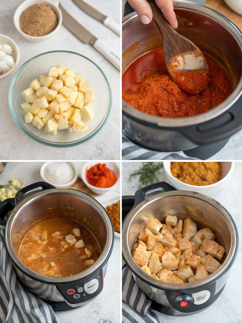 instant pot butter chicken preparing steps