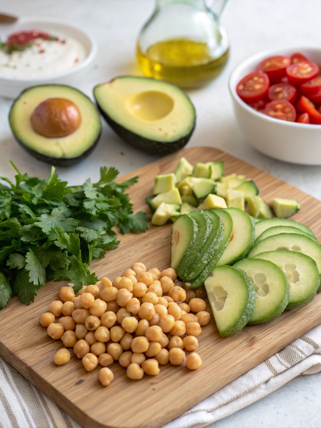 avocado and chickpea salad ingredients