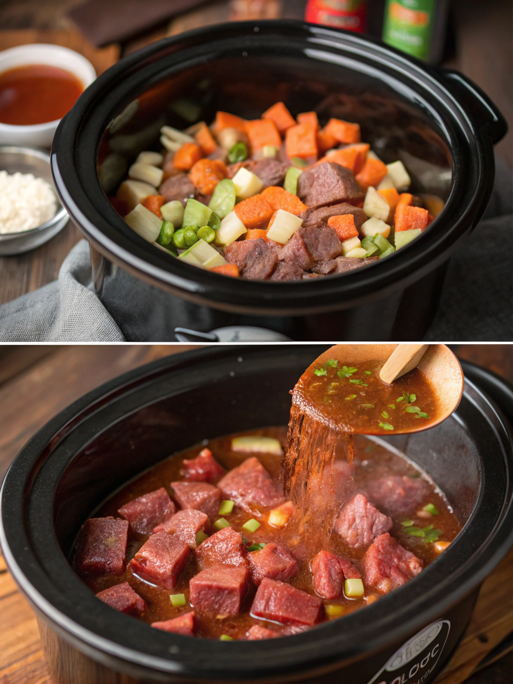 crockpot beef stew preparing steps